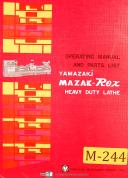 Mazak-Yamazaki-Mazak Rex Yamazaki, 24 & 30 Lathe, Operations & Parts List Manual Year (1969)-24-30-Rex-01